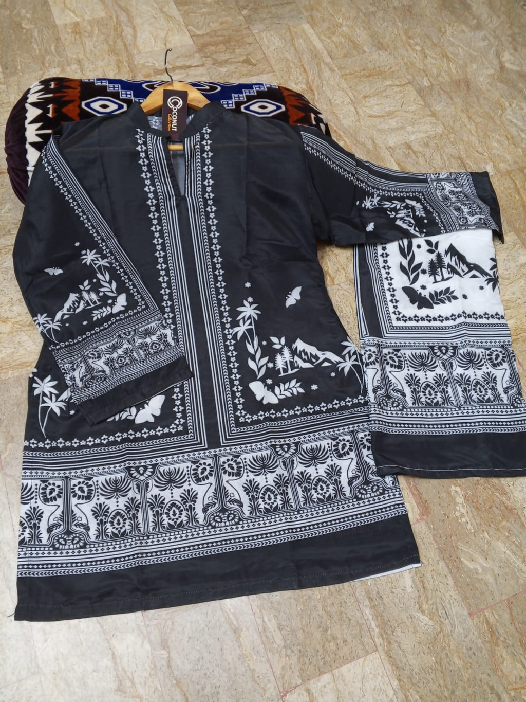 Digital Printed Co-Ord Set – 2PCs (Shirt & Flapper)