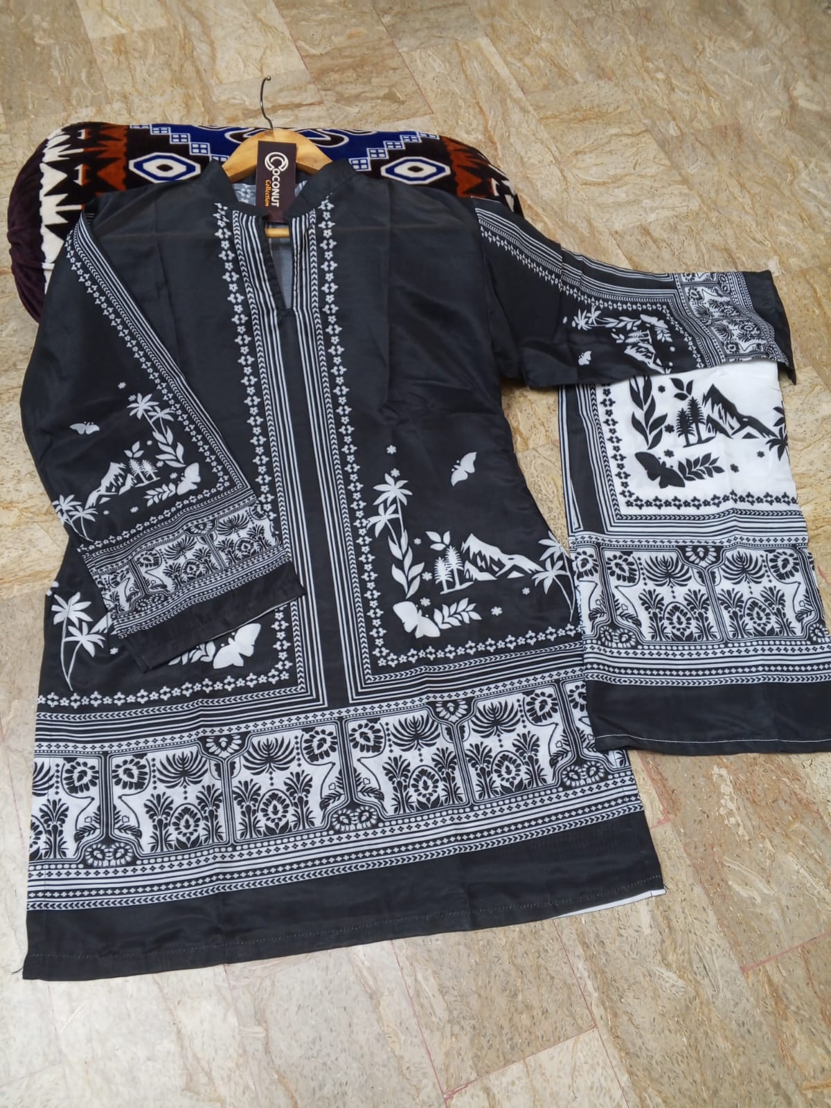 Digital Printed Co-Ord Set – 2PCs (Shirt & Flapper)