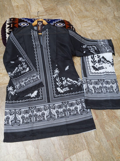 Digital Printed Co-Ord Set – 2PCs (Shirt & Flapper)