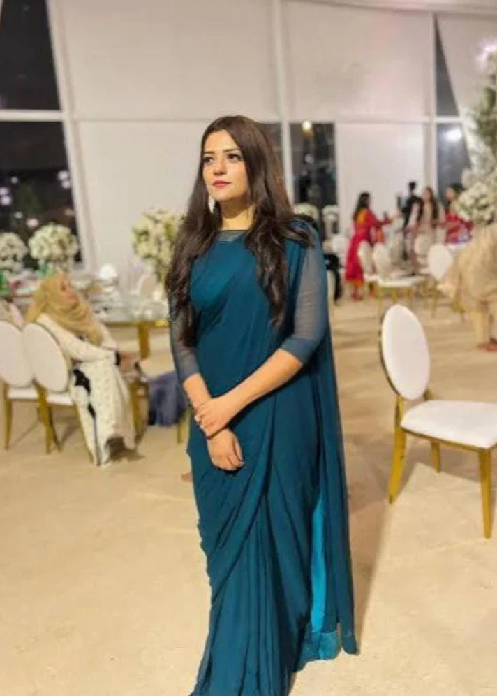 Noor-e-Chiffon Saree Stitched