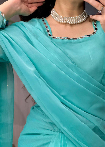 Mirror Chiffon Saree