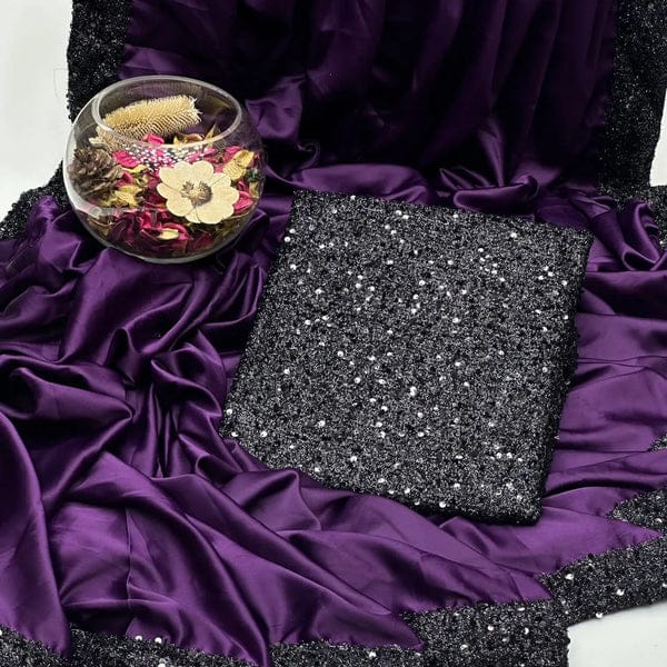 Premium Meerab Shamose Silk Unstitched Saree