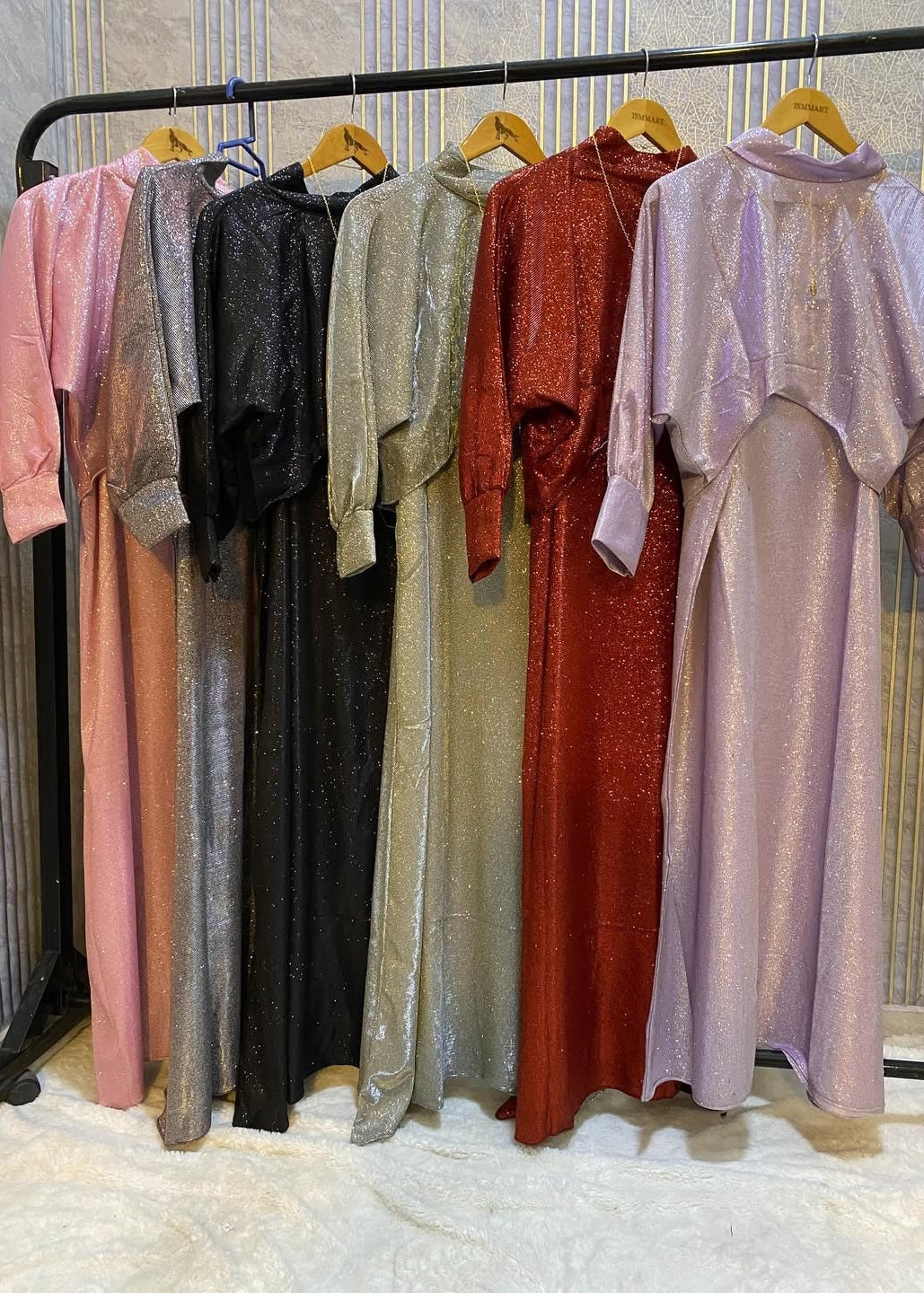 Midnight Shimmer 2 Piece Glitter Cape & Maxi Set