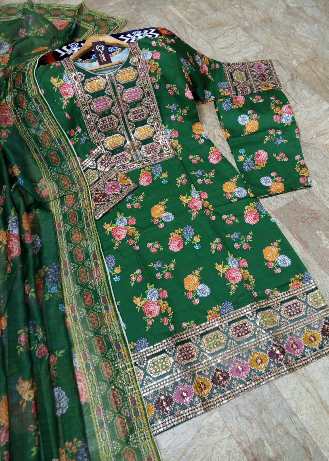 Aneela's Printed 3 Piece Suit Premium