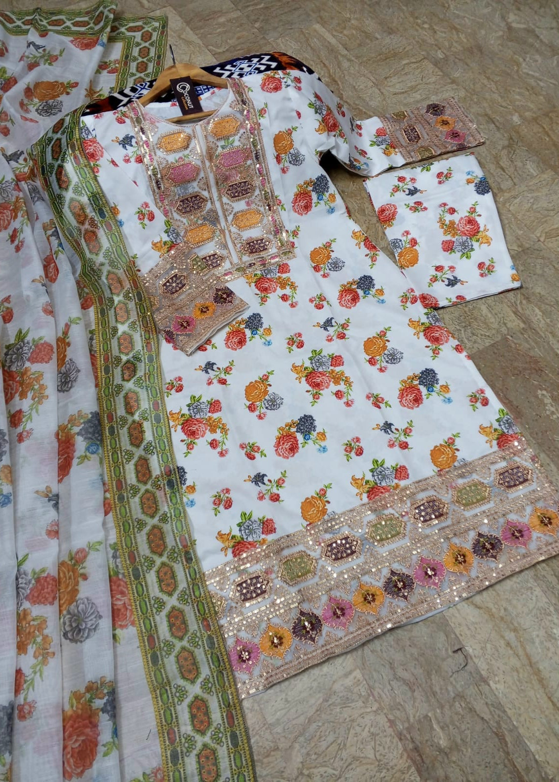 Aneela's Printed 3 Piece Suit Premium