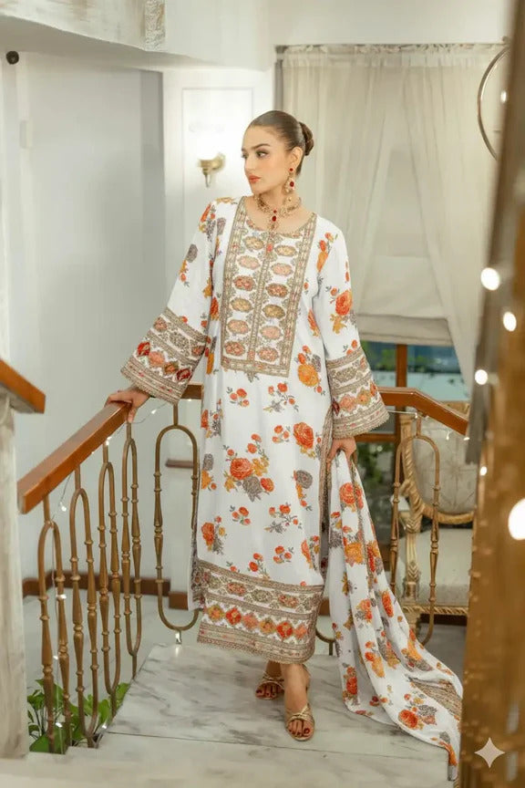 Aneela's Printed 3 Piece Suit Premium