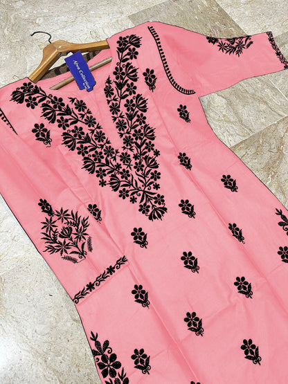 Soft Linen Embroidered Long Kurti  Premium