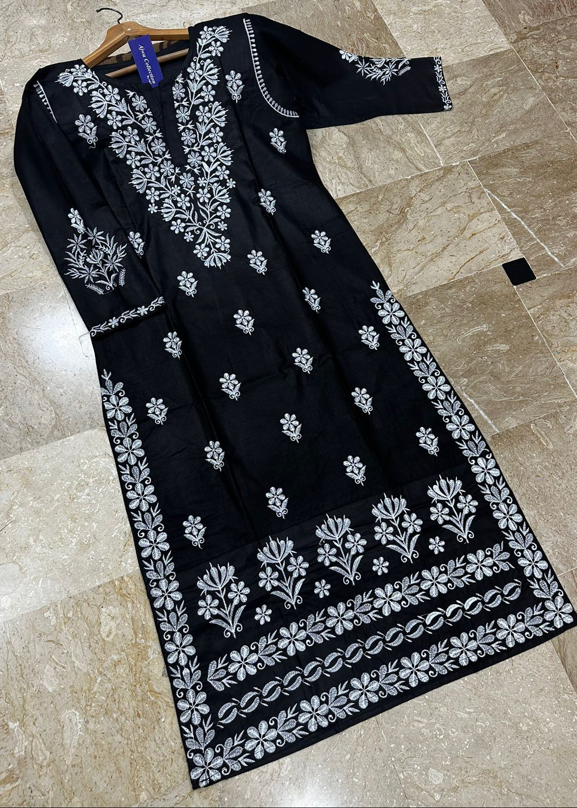 Soft Linen Embroidered Long Kurti  Premium