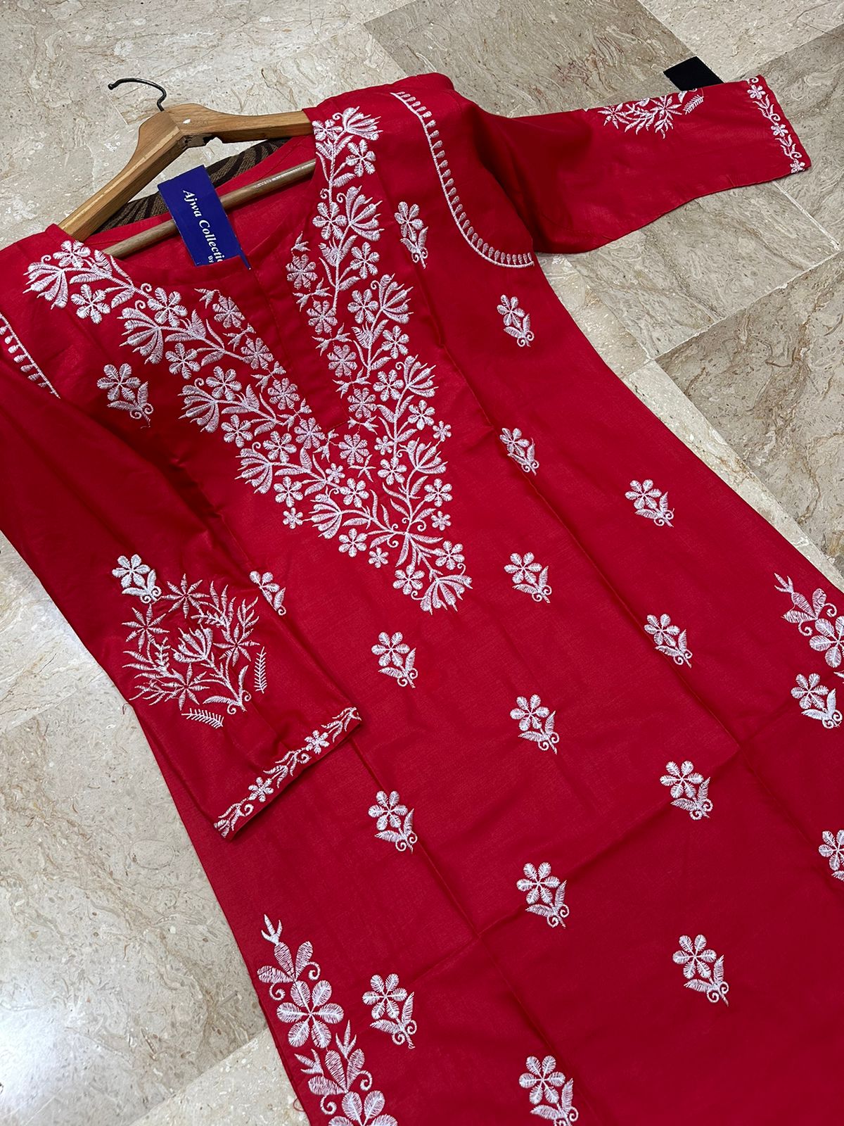 Soft Linen Embroidered Long Kurti  Premium