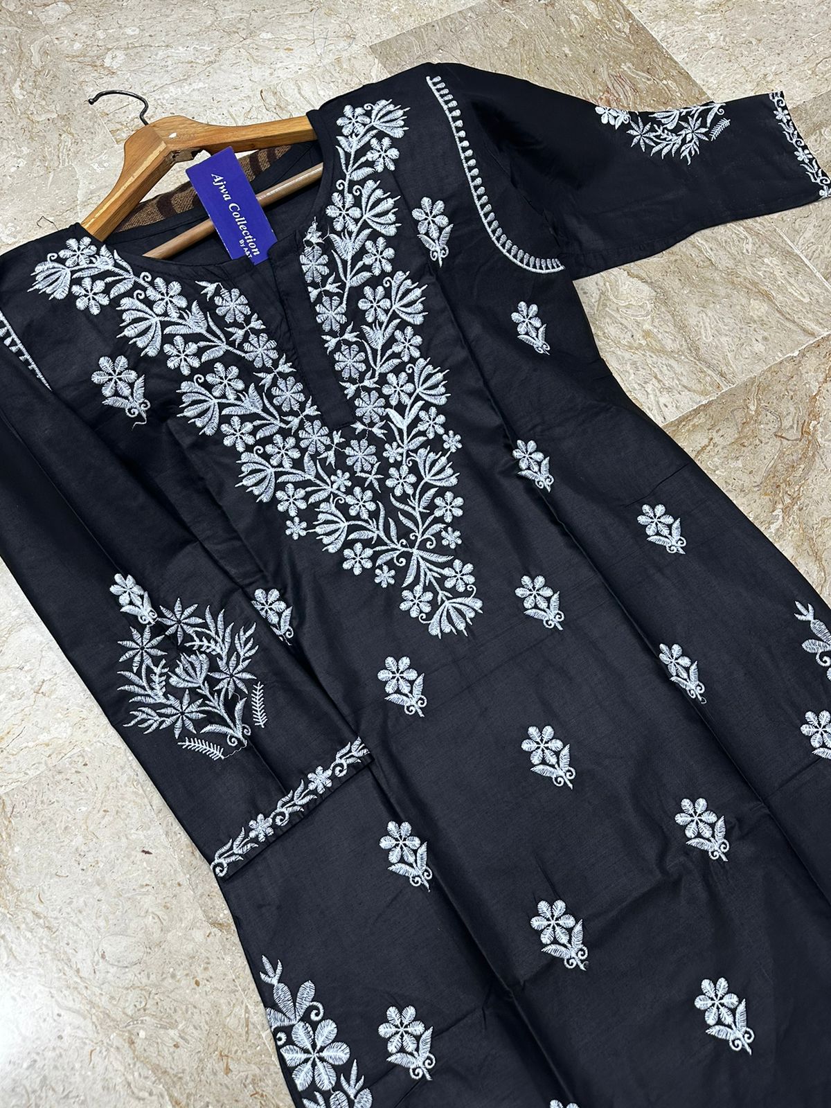 Soft Linen Embroidered Long Kurti  Premium