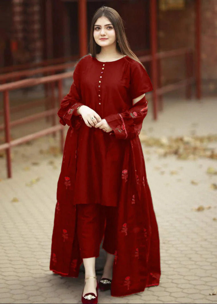 Chakoor Rose Garden Embroidered Maxi with Inner & Trouser