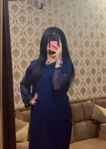 Timeless Chiffon Mirror Embellished Saree