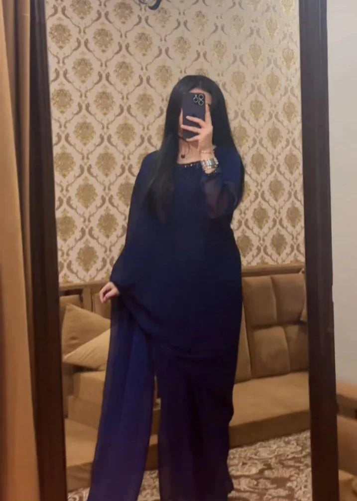 Timeless Chiffon Mirror Lace Embellished Saree