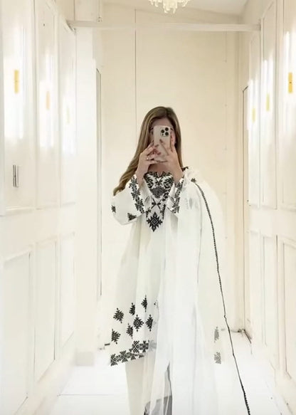 Chic Embroidered Cotton Farshi 3 Piece Set Ready to Wear Luxury