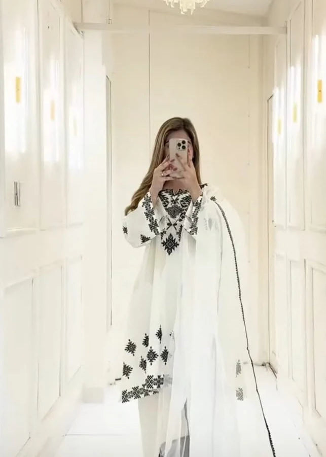 Chic Embroidered Cotton Farshi 3 Piece Set Ready to Wear Luxury