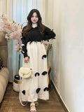 Elegant Bow- Attached Maxi Frock With Top 2Piece Set-