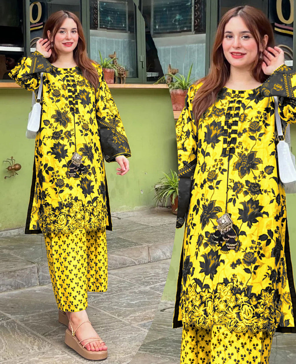 Digital Printed 3PCs – Embroidered & Handwork Suit