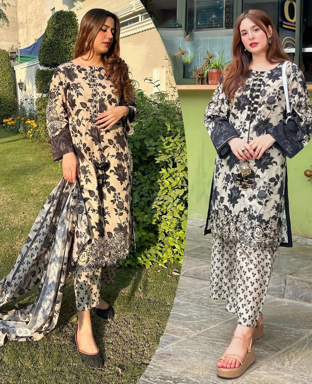 Digital Printed 3PCs – Embroidered & Handwork Suit