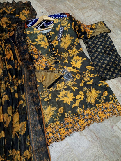 Digital Printed 3PCs – Embroidered & Handwork Suit
