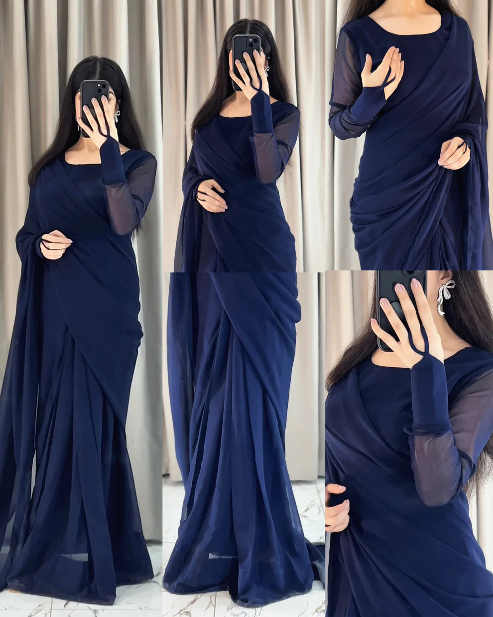 Noor-e-Chiffon Saree Stitched