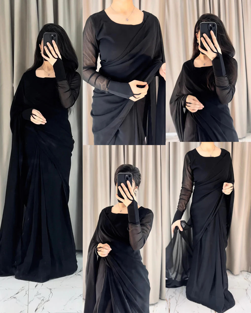 Noor-e-Chiffon Saree Stitched