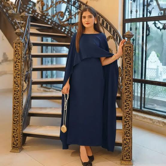 Cape Shawl & Dress Two Piece Set