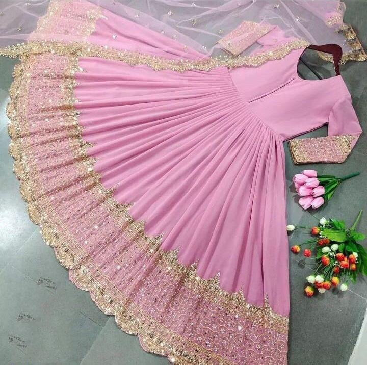 Midnight Star Chiffon 3Piece Suite Heavily Embroidered Sitara Work