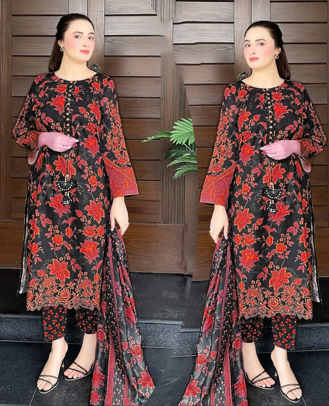 Digital Printed 3PCs – Embroidered & Handwork Suit